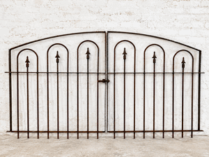 Vintage Metal Woodson Garden Fence Gate - 3 ft Tall x 6 ft Wide