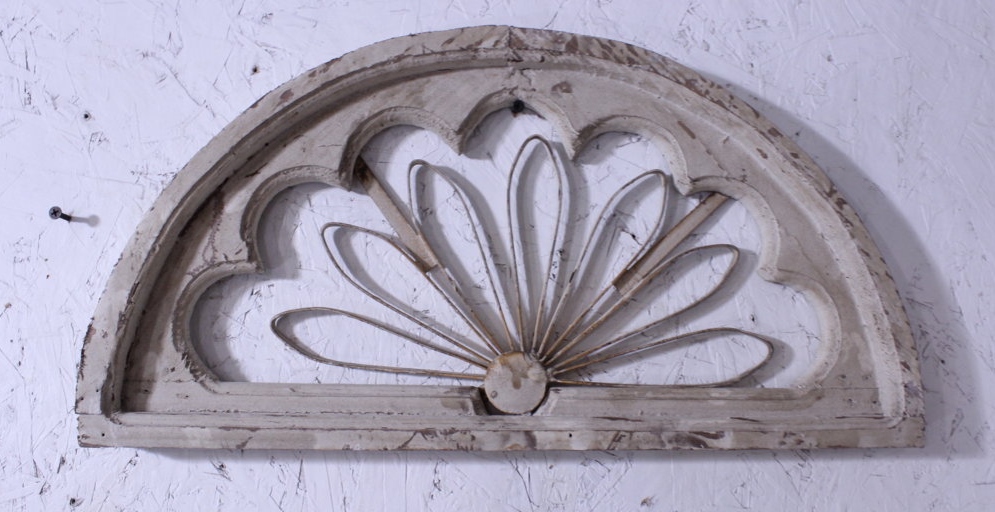 Vintage White Wooden Architectural Wall Hangings in 2 Sizes