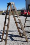 Vintage Wooden 6 Step Ladder - Rustic Display - No Shelf