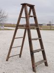 Vintage Wooden 6 Step Ladder - Rustic Display - No Shelf