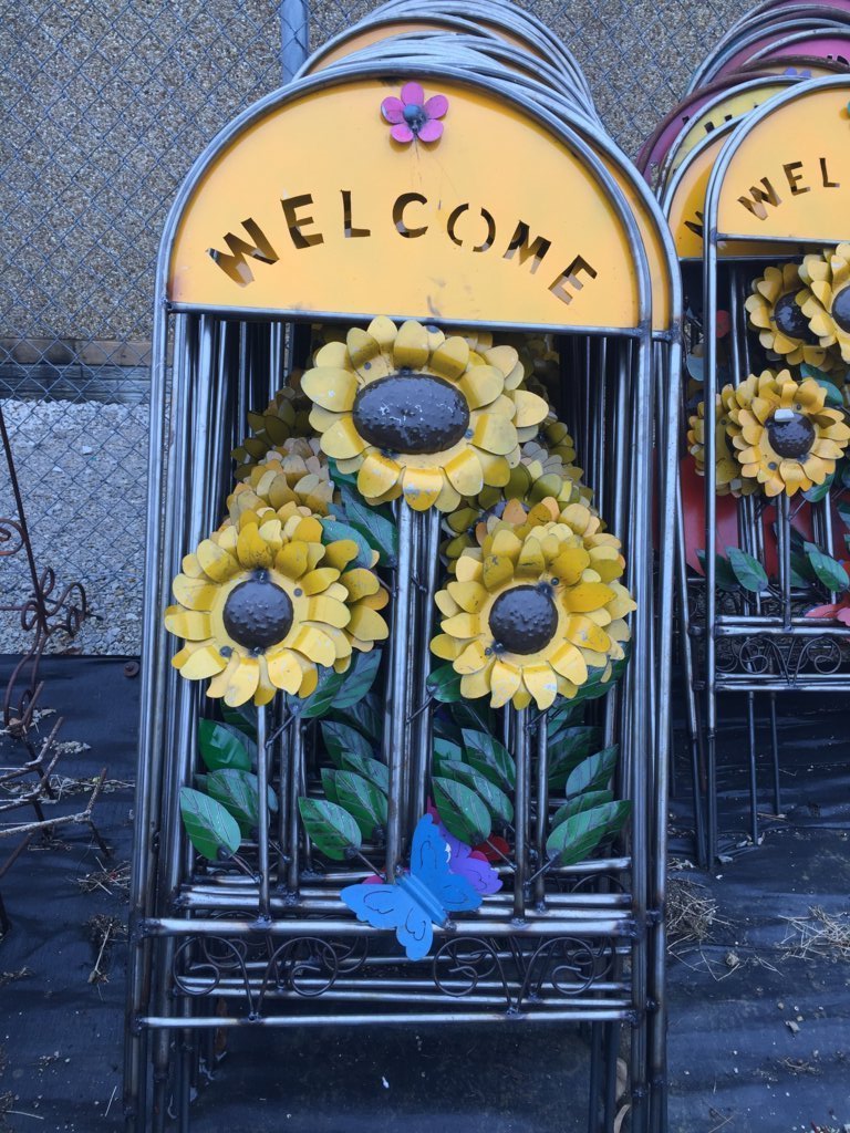 Trellis with Flowers Decorative Yard Decor Garden Stake