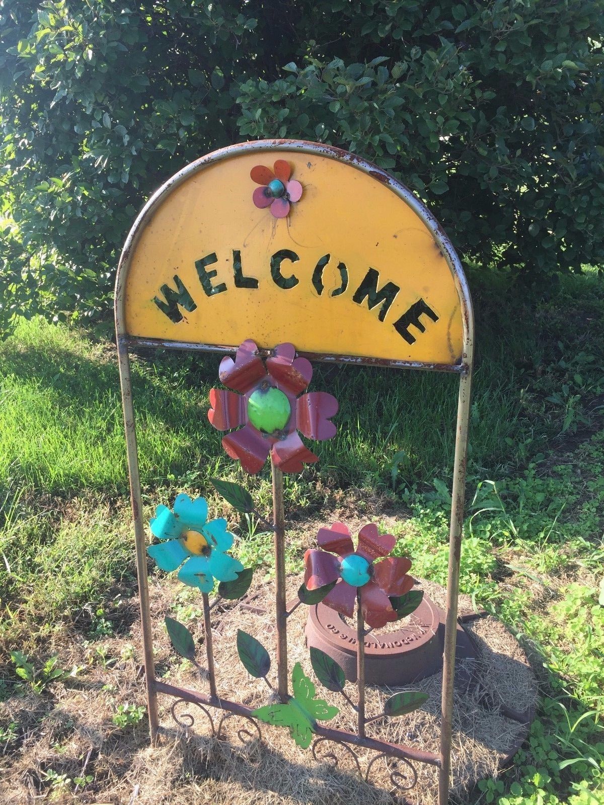 Trellis with Flowers Decorative Yard Decor Garden Stake