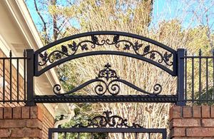 Wrought Iron Concord Grape & Ivy Arbor - Metal Entry Arch