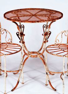 Wrought Iron 24" Bistro Patio Table Metal Furniture