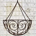Wrought Iron 24" Diameter XLG Curly Hanging Basket
