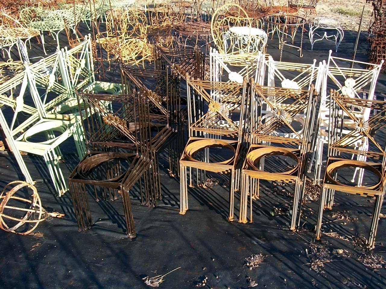 Wrought Iron 26" Child Size Planter Chair Pot Holder