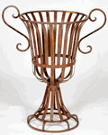 Wrought Iron 28" Strap Urn With Handles - Planter