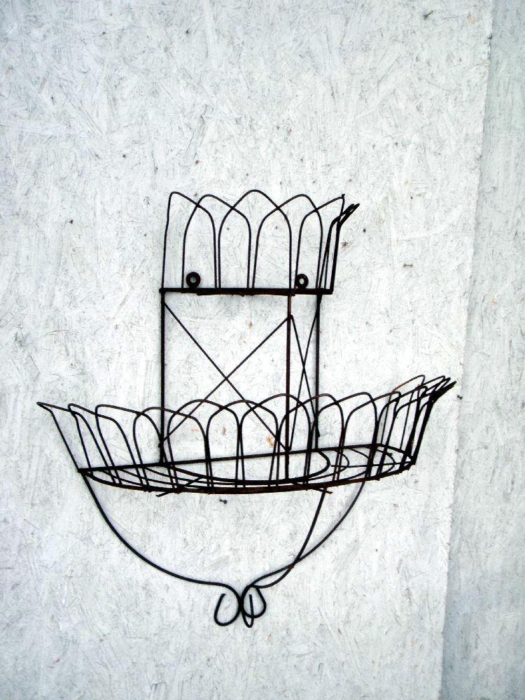 Wrought Iron 33" 2 Tiered Wall Hanging Basket
