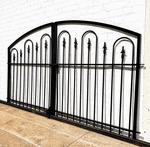 Wrought Iron 3ft Tall x 7.5ft Wide Center Divide Des Moines Entry Gate