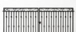 Wrought Iron 5ft Tall x 11ft Wide Center Divide Flat Top Donovan Gate