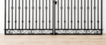 Wrought Iron 5ft Tall x 11ft Wide Center Divide Flat Top Donovan Gate