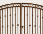 Wrought Iron 5ft Tall x 8ft-9ft Wide Center Divide Donovan Gate