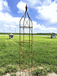Wrought Iron 69" Double Tall Rose Topiary Garden Trellis Rustic Metal