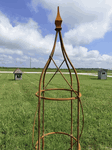 Wrought Iron 78 Double Tall Rose Topiary Garden Trellis Rustic Metal