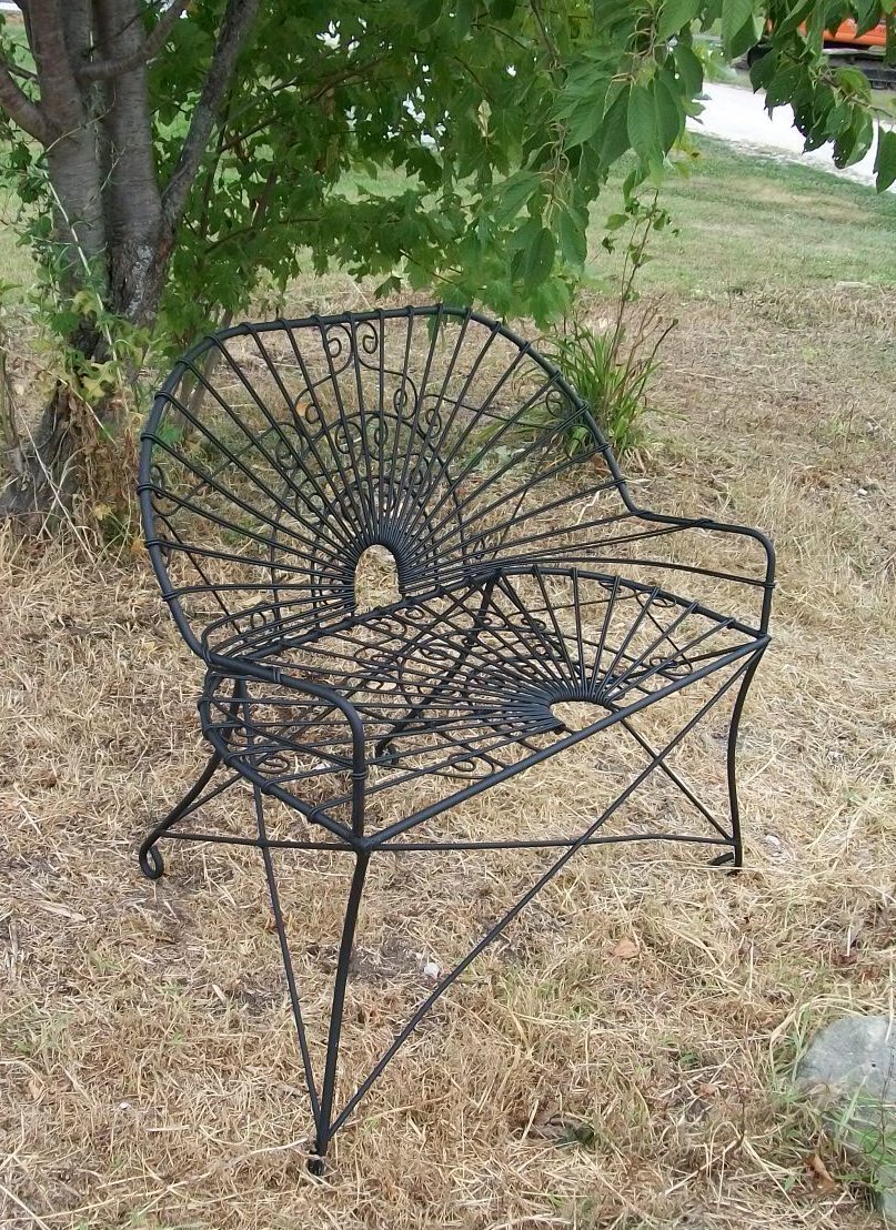 Wrought iron settee best sale