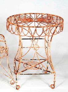 Wrought Iron Loops Table Patio Furniture
