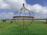 Wrought Iron Big Bobbie 35.5 Round Garden Topiary Trellis Rustic Metal