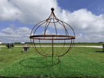 Wrought Iron Big Bobbie 35.5 Round Garden Topiary Trellis Rustic Metal