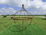 Wrought Iron Big Bobbie 35.5 Round Garden Topiary Trellis Rustic Metal