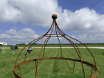 Wrought Iron Big Bobbie 35.5 Round Garden Topiary Trellis Rustic Metal