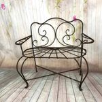 Wrought Iron Small Childs Swirl Loveseat Bench Patio Seating