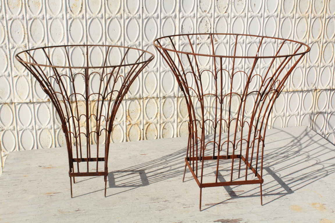 Wrought Iron Cone Topiaries Plant Supports Trellis