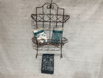 Wrought Iron Cross Heart Basket Shelf - Pot Holder