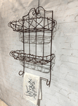 Wrought Iron Cross Heart Basket Shelf - Pot Holder