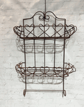 Wrought Iron Cross Heart Basket Shelf - Pot Holder