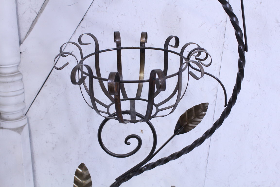 Wrought Iron Curly Trees with Baskets 2 Sizes Flower Planters