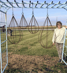 Wrought Iron Extra Large Teardrop Orb Hanging Planter