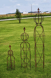 Garden Sphere & Finial Mystic Garden Obelisks