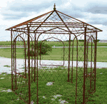Wrought Iron Gazebo - Arbor - Metal Open Windows