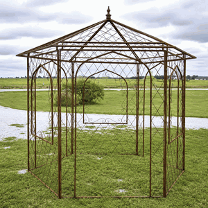 Wrought Iron Gazebo - Arbor - Metal Open Windows