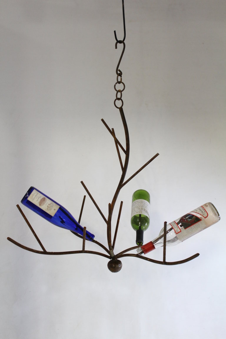 Wrought Iron Hanging Bottle Tree Branch