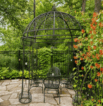 Wrought Iron Jester Arbor Gazebo - Lawn & Garden Trellis Arch