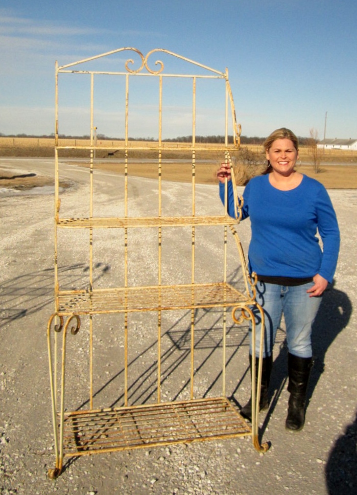 Wrought Iron Large Bakers Rack Metal Shelving