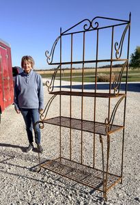 Wrought Iron Large Bakers Rack Metal Shelving