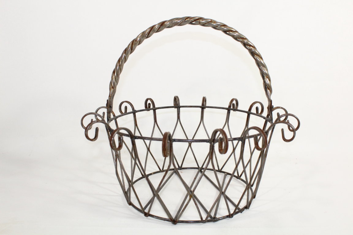 Wrought Iron Large Mildred Basket Plant Container