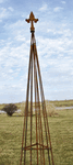 66 Wrought Iron Triangle Garden Obelisk With Finial Top