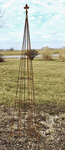 66 Wrought Iron Triangle Garden Obelisk With Finial Top
