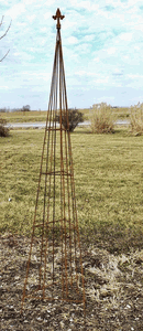 66 Wrought Iron Triangle Garden Obelisk With Finial Top