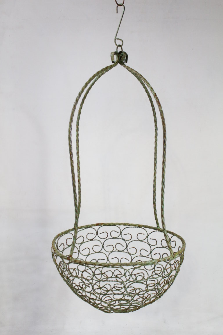 Wrought Iron Large 52" Hanging French Basket Decorative Container