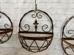 Wrought Iron Medium Bordeaux Wall Basket Finial Flower Container