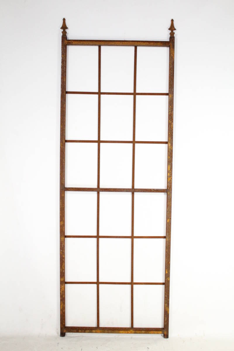 Wrought Iron Mission Flower Trellis w/ Finials