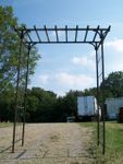 84.5t x 65w Wrought Iron Mission Flower & Vine Arbor Structure