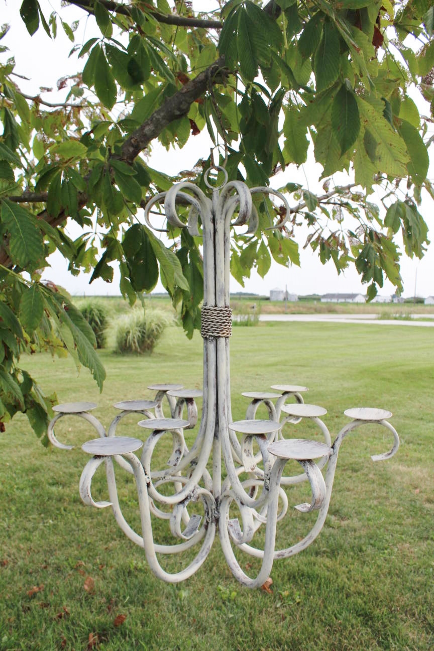 Wrought Iron Old Camelot Chandelier Real Candles