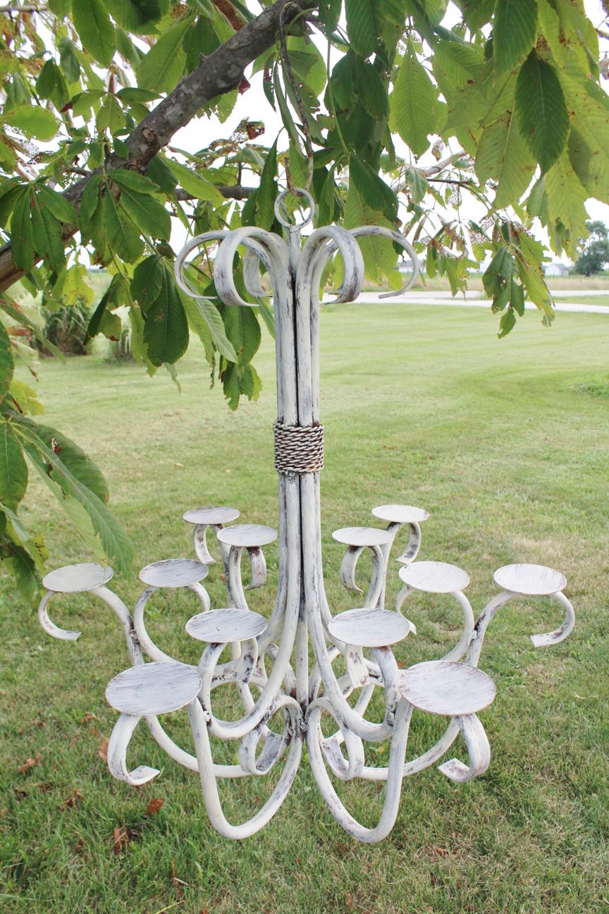 Wrought Iron Old Camelot Chandelier Real Candles