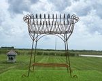 Wrought Iron Oval Curl Plant Stand Decorative Container