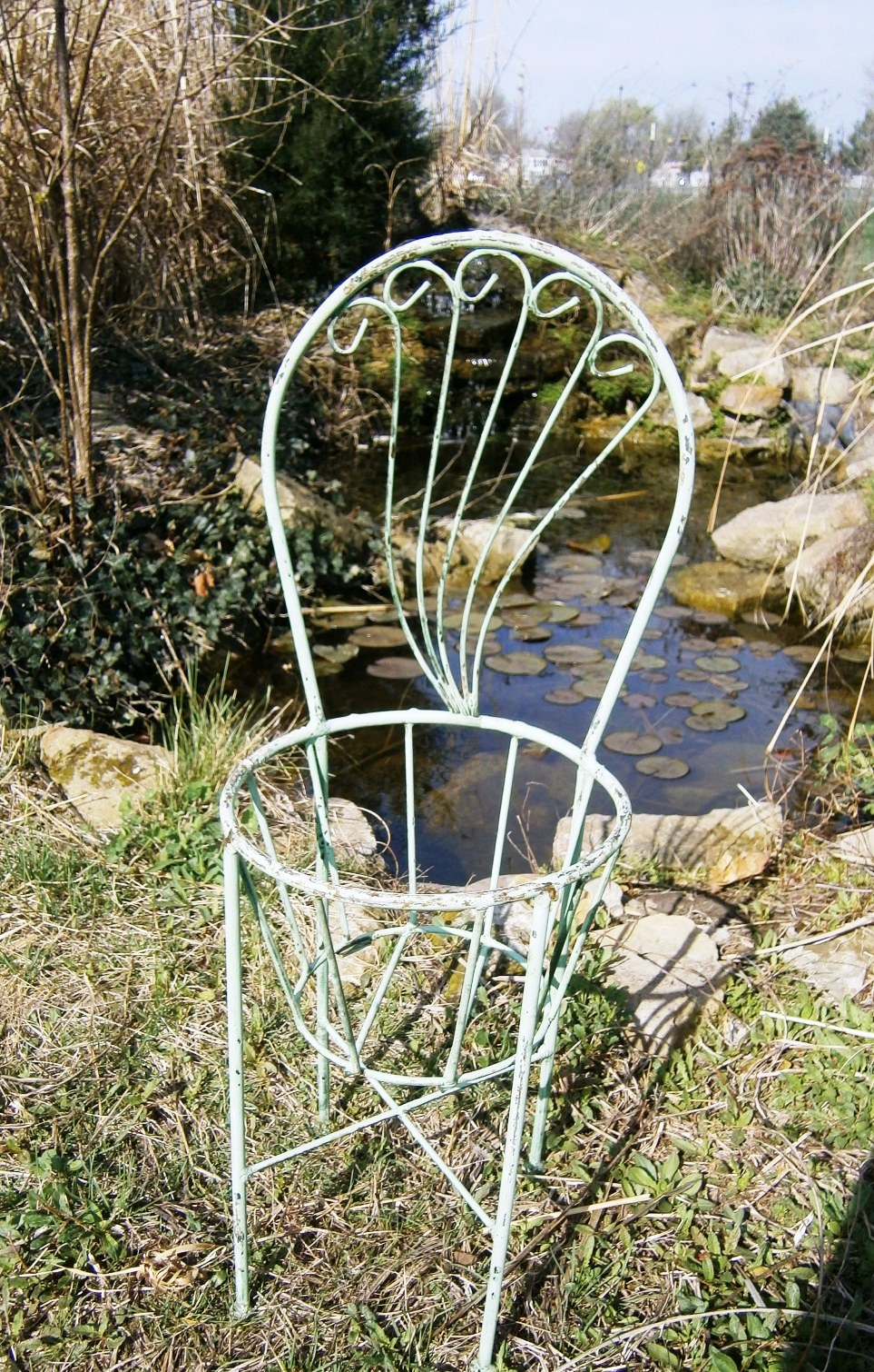 Wrought Iron Planter Chair Pot Holder Small Plant Stand